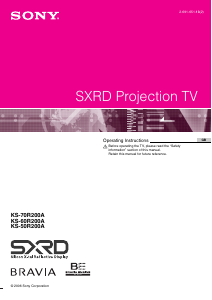 Manual Sony KS-60R200A Television