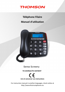 Mode d’emploi Thomson TH-525FBLK Téléphone