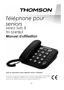 Mode d’emploi Thomson TH-524FBLK Téléphone