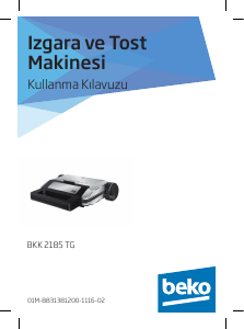 Kullanım kılavuzu BEKO BKK 2185 TG Izgara tost makinesi