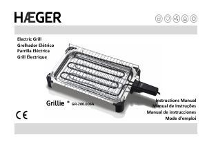 Manual Haeger GR-200.006A Grelhador de mesa
