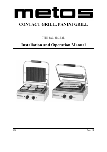 Manual Metos XBL Contact Grill