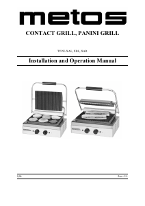 Manual Metos XAL Contact Grill