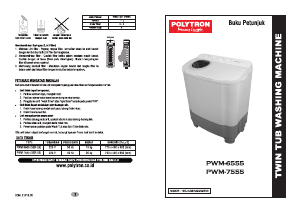 Panduan Polytron PWM 7555 Mesin Cuci