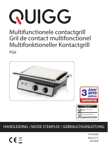 Bedienungsanleitung Quigg PG6 Kontaktgrill