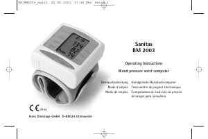 Manual de uso Sanitas BM 2003 Tensiómetro