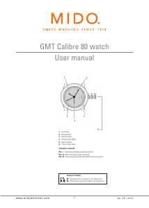 Manual Mido M038.429.11.041.00 Multifort Dual Time Watch