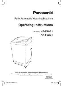 Manual Panasonic NA-F62B1 Washing Machine