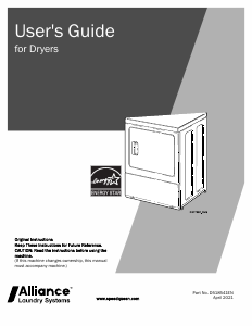 Manual Speed Queen DR7003WE Dryer