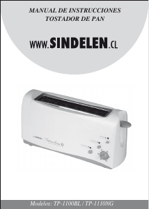 Manual de uso Sindelen TP-1100NG Tostador