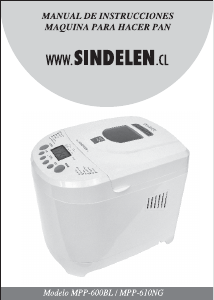 Manual de uso Sindelen MPP-610NG Máquina de hacer pan