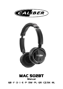 Návod Caliber MAC502BT Slúchadlá