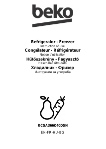Mode d’emploi BEKO RCSA366K40DSN Réfrigérateur combiné