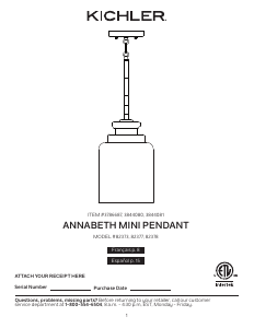 Manual Kichler 82377 Annabeth Lamp