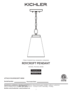 Manual Kichler 82356 Roycroft Lamp