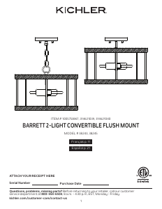 Manual Kichler 38245 Barrett Lamp