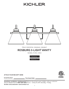 Manual de uso Kichler 37521 Rosburg Lámpara