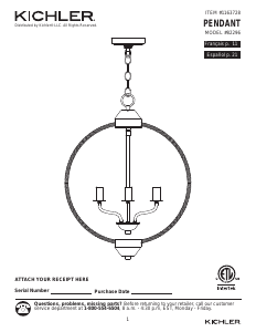 Manual Kichler 82296 Clove Lamp