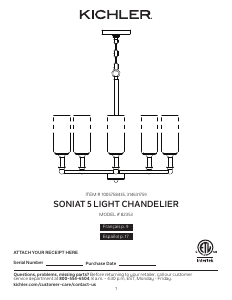 Handleiding Kichler 82353 Soniat Lamp