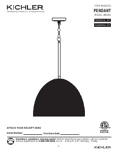 Manual Kichler 82291 Raffiana Lamp