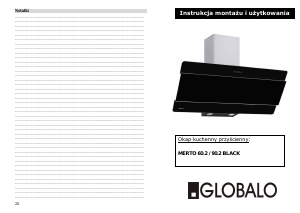 Instrukcja Globalo Merto 90.2 Black Okap kuchenny
