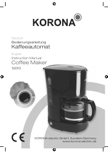 Bruksanvisning Korona 12013 Kaffebryggare