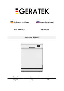 Manual Geratek Klagenfurt GS4051S Dishwasher