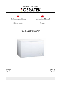 Bedienungsanleitung Geratek Kotka GT2100W Gefrierschrank