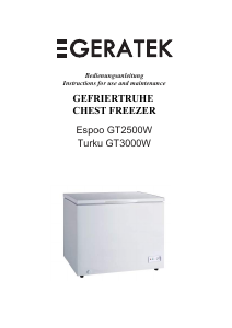 Manual Geratek Turku GT3000W Freezer