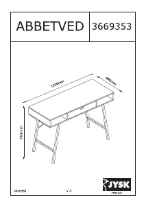 Manual JYSK Abbetved (120x76x48) Desk