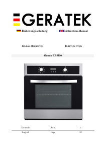 Manual Geratek Genua EB9100 Oven