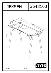 Manual JYSK Jeksen (120x76x60) Desk