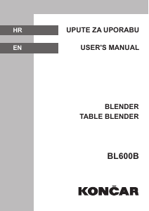 Handleiding Končar BL600B Blender