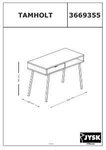 Brugsanvisning JYSK Tamholt (100x77x50) Skrivebord