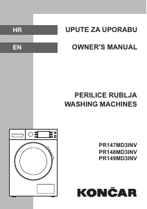 Priručnik Končar PR147MD3INV Stroj za pranje rublja