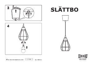 Manual IKEA SLATTBO (Ceiling) Candeeiro
