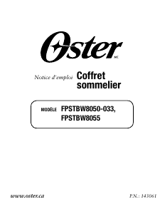 Mode d’emploi Oster FPSTBW8050-033 Tire-bouchon