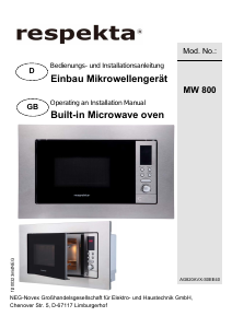 Bedienungsanleitung Respekta MW 800 Mikrowelle