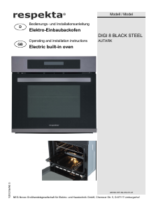 Bedienungsanleitung Respekta DIGI 8 BLACK STEEL Backofen