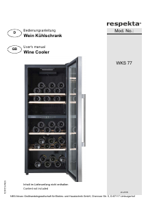 Manual Respekta WKS77 Wine Cabinet