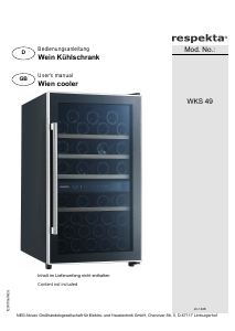 Manual Respekta WKS49 Wine Cabinet