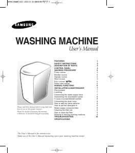 Manual Samsung WA850SCJ Washing Machine