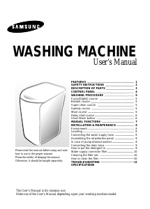 Manual Samsung WA85HA Washing Machine