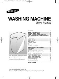 Manual Samsung WA1150S Washing Machine