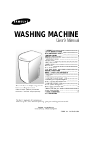 Manual Samsung WB25QA Washing Machine