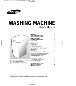 Manual Samsung WA6000B1 Washing Machine