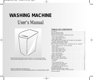 Manual Samsung WA75K5 Washing Machine