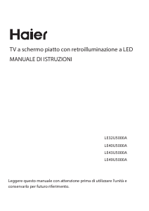 Manuale Haier LE40U5000A LED televisore