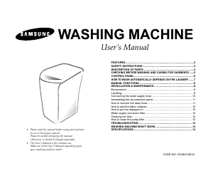 Manual Samsung WB90R4 Washing Machine