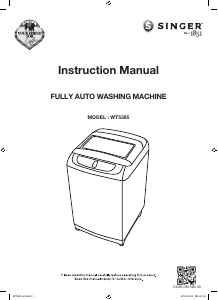 Manual Singer WT5385/YKP Washing Machine